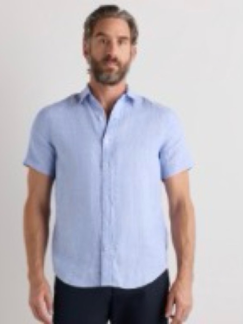Quince 100% European Linen Relaxed Short Sleeve Shirt French Blue XXL